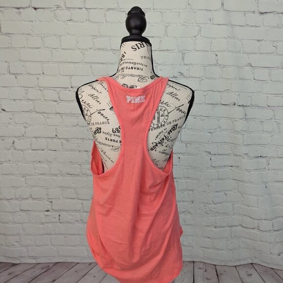 VS PINK Racerback Tank Top Sz L NAP GAME STRONG  New NWOT - Picture 4 of 8